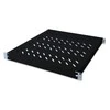 DIGITUS 19" Cabinet shelf, 1U, 350-500mm, color juodas (RAL 9005), DN-97645