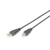 USB kabelis Digitus USB-A - USB-B 0,5 m Juodas (AK-300105-005-S)