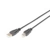 USB kabelis Digitus USB-A - USB-B 0,5 m Juodas (AK-300105-005-S)