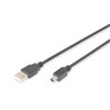 Assmann Electronic ASSMANN USB 2.0 jungties kabelis tipas A - mini B 5pin M/M 3.0m USB 2.0 conform bl