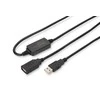 Assmann Electronic DIGITUS USB 2.0 kartotuvo kabelis, 15m USB A vyriškas / A moteriškas