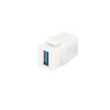 Digitus Modulis Keystone USB 3.0, jungtis lizdams ir tuščioms plokštėms, moteriška/moteris, Baltas