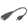 Assmann Electronic ASSMANN USB 2.0 adapterio kabelis OTG tipo mini B - A M/F 0.2m USB 2.0 atitinka bl