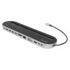 Assmann Electronic DIGITUS DA-70888 12-port USB-C Dock pilka HDMI VGA 2xUSB-C 4xUSB-A RJ45 1x3.5mm SD/MicroSD