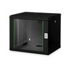 Digitus | Wall Mounting Cabinet | DN-19 09-U-SW | IP protection class: IP20; Front door: Glass door, single opening; Cabinet type: Wall mounting cabinet; Equipment mounting depth min.-max.: 305-370 mm; Load capacity: 100 kg | Juodas