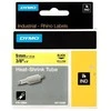 DYMO Rhino, kabelių žymėjimo vamzdelis, 9 mm, juodas tekstas ant geltonosio vamzdelio, 1,5 m skirtas kabelio skersmeniui nuo 2,0 mm iki 5,2 mm. DYMO / 18054
