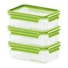 Emsa Food Clip&amp;Close 515583 transp./žalias 0,55l 3p komplektas
