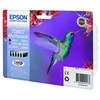 Epson „Hummingbird“ kelių spalvų pakuotė, 6 spalvos, T0807 „Claria“ fotografinis rašalas, juoda, žydra, šviesiai žydra, šviesiai rausvai raudona, rausvai raudona, geltona, 1 vnt., kelių spalvų pakuotė