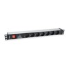 Equip Steckdosenleiste 19"(1HE)7fach mit Ü-Schutz + Schalt