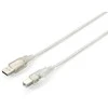 USB kabelis Equip USB-A - USB-B 1 m Sidabrinis (128653)