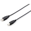 Equip 128860 USB kabelis 1,8 m 2.0 USB A USB B Juoda
