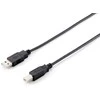 Equip 128860 USB kabelis 1,8 m 2.0 USB A USB B Juoda
