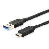 USB kabelis Equip USB-A - USB-C 0,25 m Juodas (128343)