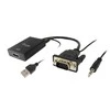 Adapteris AV Equip VGA na HDMI Adapteris su Audio juoda 15cm