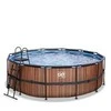 Baseinas EXIT Wood ø427x122cm su pompa su filtru - rudas
