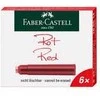 *Rašalo kapsulės Faber-Castell, raudonos spalvos, 6vnt