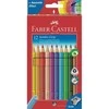 Spalvoti akvareliniai pieštukai Faber-Castell Grip Jumbo, tribriauniai, 12 spalvų,