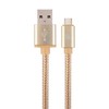 GEMBIRD CCB-mUSB2B-AMBM-6-G cotton braided micro USB cable 2.0 AM-MBM5P 1.8M metal connectors auksinis