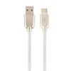 Gembird USB 2.0 - USB-C (AM/CM) 2m balta guminė pynė