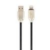 GEMBIRD CC-USB2R-AMLM-1M Gembird Premium guminis 8 kontaktų įkrovimo ir duomenų kabelis, 1m, juodas