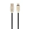 GEMBIRD CC-USB2R-AMLM-2M Gembird Premium guminis 8 kontaktų įkrovimo ir duomenų kabelis, 2m, juodas