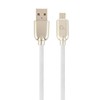 GEMBIRD CC-USB2R-AMmBM-2M-W Gembird Premium guminis Micro-USB įkrovimo ir duomenų kabelis, 2m, baltas