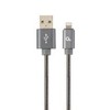 GEMBIRD CC-USB2S-AMLM-1M-BG Gembird Premium spiralinis metalinis 8 kontaktų įkrovimo ir duomenų kabelis, 1m, metalinis-pilkas