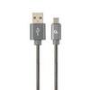 GEMBIRD CC-USB2S-AMmBM-2M-BG Gembird Premium spiralinis metalinis Micro USB įkrovimo ir duomenų kabelis, 2 m, metalinis-pilkas