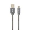 GEMBIRD CC-USB2S-AMmBM-2M-BG Gembird Premium spiralinis metalinis Micro USB įkrovimo ir duomenų kabelis, 2 m, metalinis-pilkas