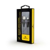 GEMBIRD CC-USB2B-AMCM-1M-BW Premium medvilninis pintas Type-C USB įkrovimo ir duomenų laidas 1m juodas/baltas