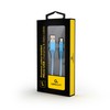 GEMBIRD CC-USB2B-AMmBM-1M-VW Gembird Premium medvilninis pintas Micro-USB įkrovimo ir duomenų laidas,1m,mėlynas/baltas