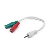 GEMBIRD CCA-417 Gembird Adapteris Stereo Mini Jack (M) 4-pin -> 2x Mini Jack (F), 20cm, juodas