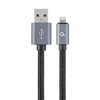 GEMBIRD CCB-mUSB2B-AMLM-6 Gembird USB–8 kontaktų kabelis, medvilninis pintas, metalinės jungtys, 1,8 m, juodas