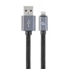 GEMBIRD CCB-mUSB2B-AMLM-6 Gembird USB–8 kontaktų kabelis, medvilninis pintas, metalinės jungtys, 1,8 m, juodas