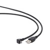Gembird Cablexpert USB A - MicroUSB B, 1,8 m kampinis mikro-USB laidas, USB A, Micro-USB B, 1,8 m, Juodas