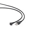 Gembird Cablexpert USB A - MicroUSB B, 1,8 m kampinis mikro-USB laidas, USB A, Micro-USB B, 1,8 m, Juodas