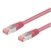 Goobay 0,5 m CAT 6 pataisų kabelis, S/FTP (PiMF), rausvai raudona