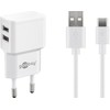 Įkroviklis Goobay Rinkinys, skirtas įkrauti dviem USB-C 2.4 A