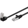 Goobay Trumpas kabelis LAN Patchcord CAT 5E F/UTP 1x90 JUODA 1m