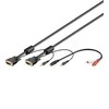 Wentronic Kabelis Goobay D-Sub (VGA) x2 - Jack 3.5mm x2 3m juoda (93969)