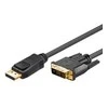 Goobay 3m DisplayPort/DVI-D adapterio laidas [auksuoti kontaktai, ekrano prievadas su užraktu]