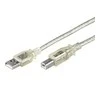 USB kabelis Goobay USB-A - USB-B 3 m Permatomas (JAB-853470)