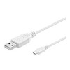 Goobay Trumpas USB laidas USB-A - microUSB 1,8 m Baltas (95143)