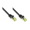 Good Connections Geros jungtys RJ45 Komutacinis kabelis su Cat.7 RohCable ir Rastnasenschutz (RNS), S/FTP, PiMF, be halogenų, 600MHz, OFC, juodas, 0,5m, Geros jungtys (8070R- 005S)