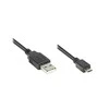 Alcasa „Good Connections“ USB2.0 laidas, jungtis A ir Micro B, juodas, 0,3m