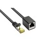 GoodConnections Geros jungtys RJ45 Patch kabelio prailginimas su Cat.7 RohCable ir užrakto apsauga (RNS), S/FTP, PiMF, be halogenų, 600MHz, OFC, juodas, 0,5m, Geros jungtys (8070VR- 005S)
