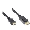 Adapteris AV Alcasa Alcasa DP-HDMI kabelio adapteris 2 m DisplayPort HDMI Type A (Standartinis) Juodas