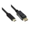 Good Connections Kabelis USB Alcasa GC-M0105 adapter kablowy 1 m USB Type-C DisplayPort Juodas