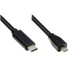 GoodConnections Good Connections Anschlusskabel 2m USB 2.0 USB-C zu USB 2.0 Micro B juodas