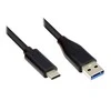 Kabelis USB Alcasa USB-A - USB-C 0.5 m Juodas (GC-M0126)